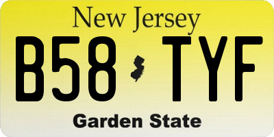 NJ license plate B58TYF