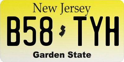 NJ license plate B58TYH