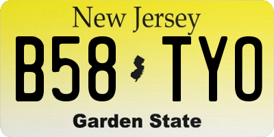 NJ license plate B58TYO