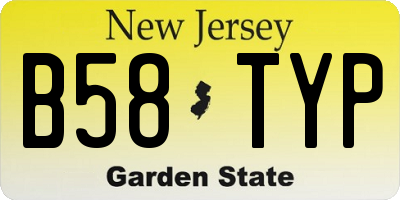 NJ license plate B58TYP