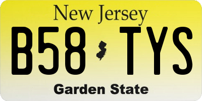 NJ license plate B58TYS