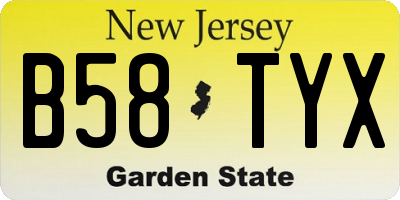 NJ license plate B58TYX