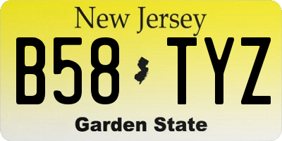 NJ license plate B58TYZ