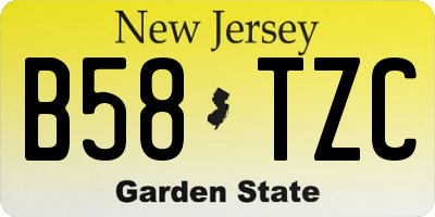 NJ license plate B58TZC