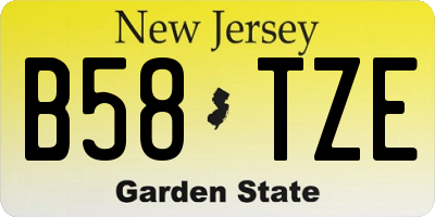 NJ license plate B58TZE