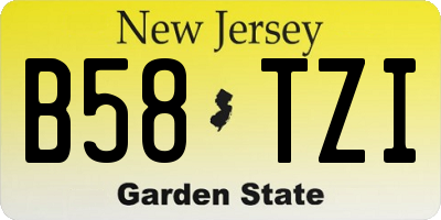 NJ license plate B58TZI