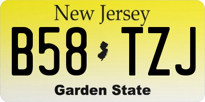 NJ license plate B58TZJ