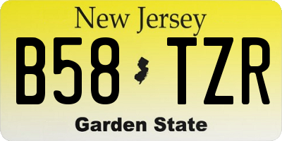 NJ license plate B58TZR