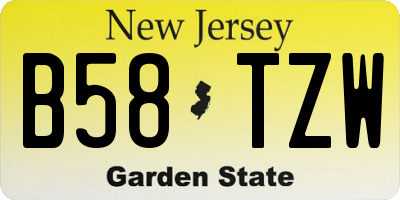 NJ license plate B58TZW