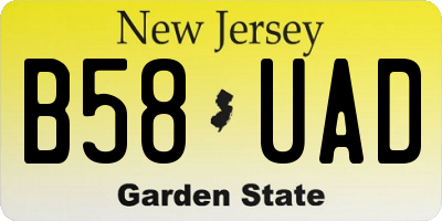 NJ license plate B58UAD