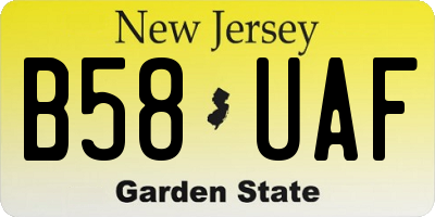 NJ license plate B58UAF