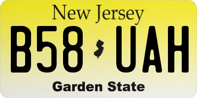 NJ license plate B58UAH
