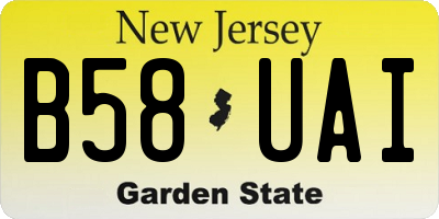 NJ license plate B58UAI