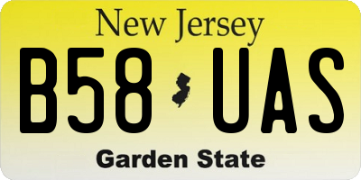 NJ license plate B58UAS