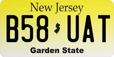 NJ license plate B58UAT
