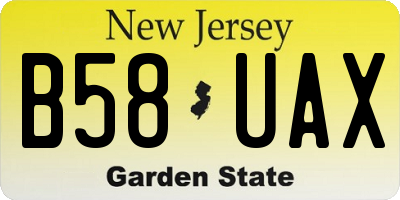 NJ license plate B58UAX
