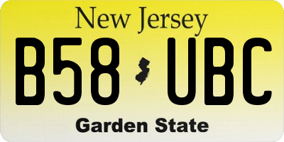 NJ license plate B58UBC