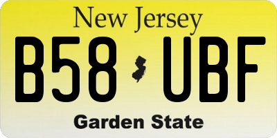 NJ license plate B58UBF