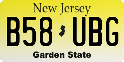 NJ license plate B58UBG