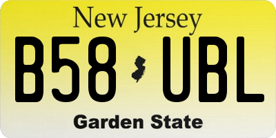 NJ license plate B58UBL