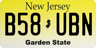 NJ license plate B58UBN