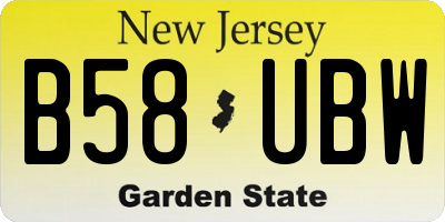 NJ license plate B58UBW