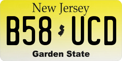 NJ license plate B58UCD