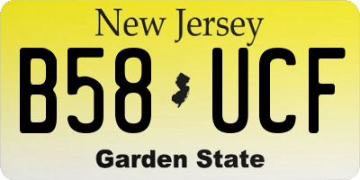 NJ license plate B58UCF
