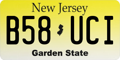 NJ license plate B58UCI