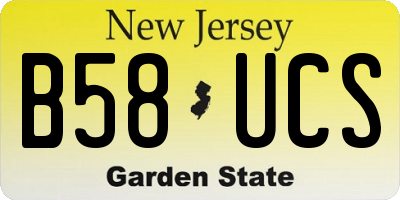 NJ license plate B58UCS