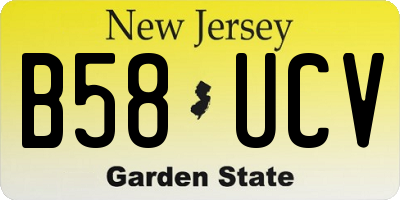 NJ license plate B58UCV