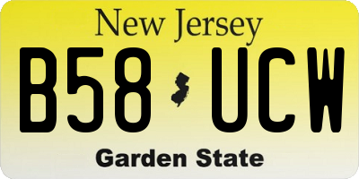 NJ license plate B58UCW