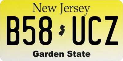 NJ license plate B58UCZ