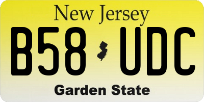 NJ license plate B58UDC