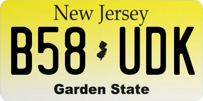 NJ license plate B58UDK