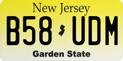 NJ license plate B58UDM