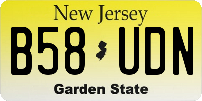 NJ license plate B58UDN