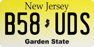 NJ license plate B58UDS