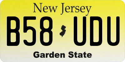 NJ license plate B58UDU