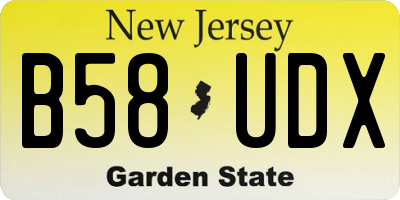 NJ license plate B58UDX