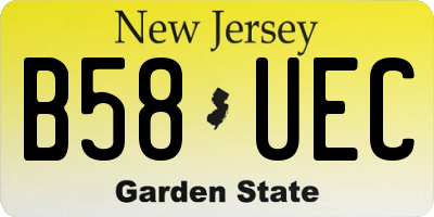 NJ license plate B58UEC