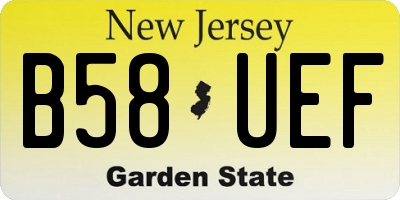 NJ license plate B58UEF