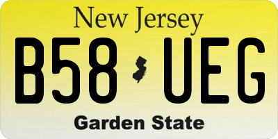 NJ license plate B58UEG