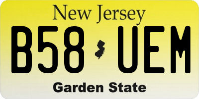 NJ license plate B58UEM