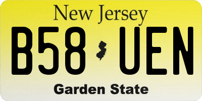NJ license plate B58UEN