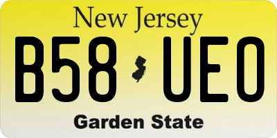 NJ license plate B58UEO