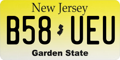 NJ license plate B58UEU