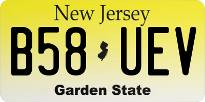NJ license plate B58UEV