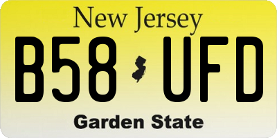 NJ license plate B58UFD