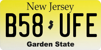 NJ license plate B58UFE